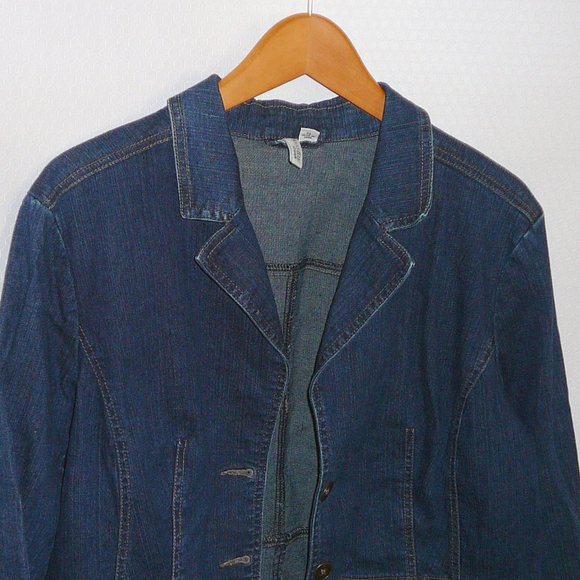 Denim Jean Jacket Coat St. John's Bay size XL Long Sleeve - Picture 7 of 8